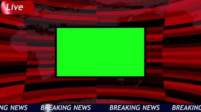 3d virtual news studio green screen background, news Studio Background for news report and breaking news on world live report 4k