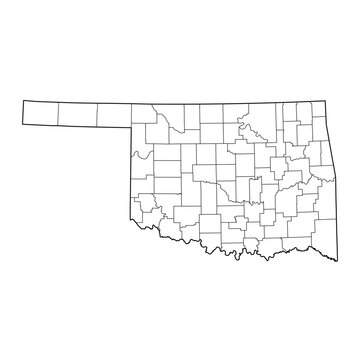 Blank map of Oklahoma isolated on white background. Vector illustration