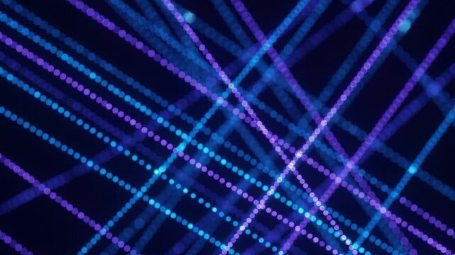 Abstract digital network of intersecting light lines