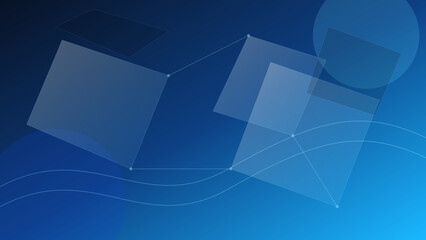 Premium Corporate Technology Background with Transparent Geometric Cubes Blue Abstract Vector © Raja