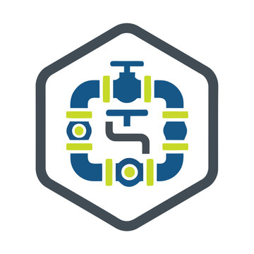 Industrial pipe system icon