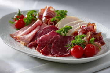 Fototapeta premium Gourmet Assorted Cured Meat Platter