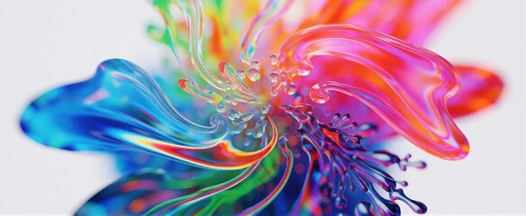 Fototapeta premium Vibrant Liquid Art Abstract Background with Dynamic Color Flow, Modern Digital Wallpaper for Creative Projects