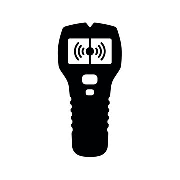 Black silhouette of a handheld electronic wall scanner for detecting studs