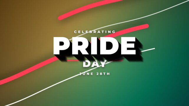 Celebrating Pride Day June 28th Abstract Graphic Design.