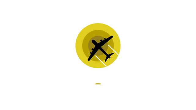 Book Now CTA for flight booking with animated airplane takeoff, clickable button, and seamless 10-second loop for travel and airline promotions.