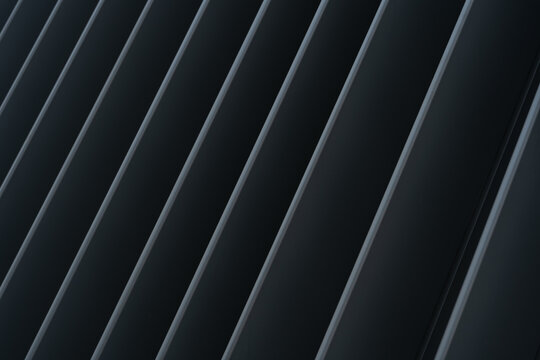 Abstract architectural facade detail with diagonal metal fins