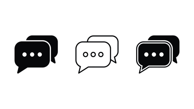 Chat speech bubbles icons for communication and conversation  messaging symbols