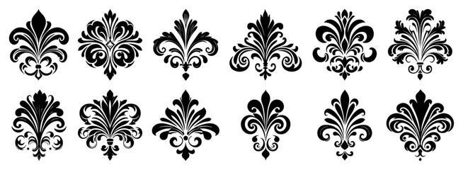 Ornamental fleur de lis symbol collection in elegant vintage style © Aisha Kudorova