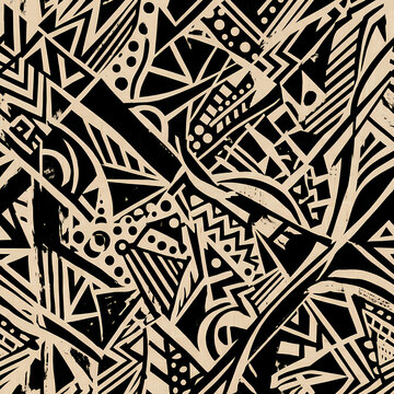 black and white seamless geometric pattern