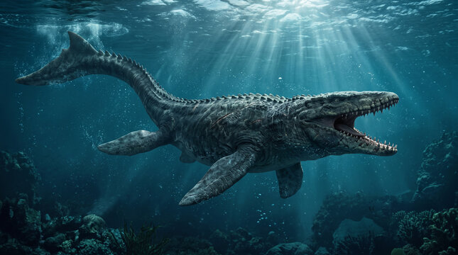Mosasaurus Underwater Mosasaurus Side View Illustration Mosasaurus dinosaur, Mosasaurus Reptile prehistoric sea Creature extinct dinosaur, sea dinosaurs