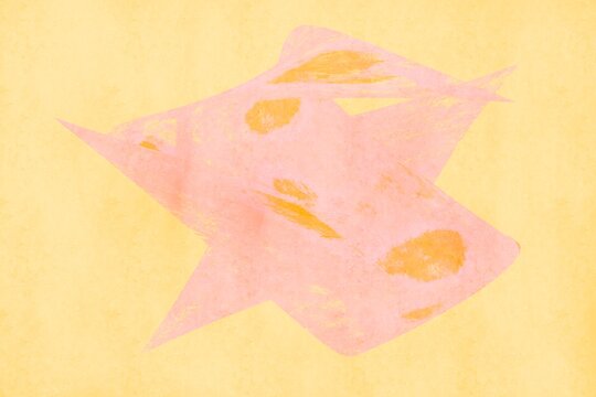 Modern abstract pastel stingray illustration on warm yellow