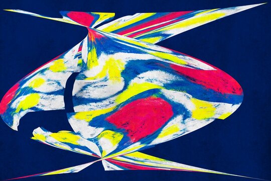 Modern abstract illustration with vibrant curved color forms