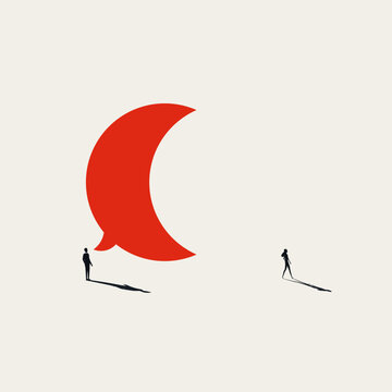Business Woman Man Communication Breakdown Disagreement ArgumeBusiness communication breakdown vector concept. Symbol of professional gender misunderstanding, management conflict, workplace argumentnt