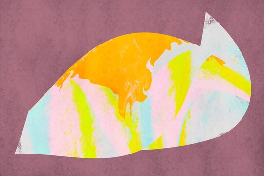 Modern abstract illustration with vibrant pastel paint shape