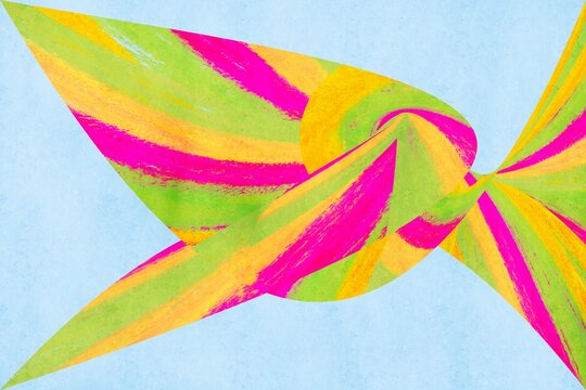 Modern abstract ribbon illustration with neon swirl colors