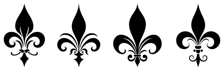 Fleur de lis symbol collection in bold heraldic style © Aisha Kudorova