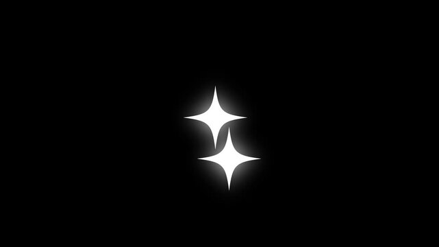 Glowing Shining Stars, Magical Starry , White Sparkle Light, Blinking Doodle Vector Star,  Magic Dust, Shimmer Particle, Black Screen Background, Seamless Overlay. 4
