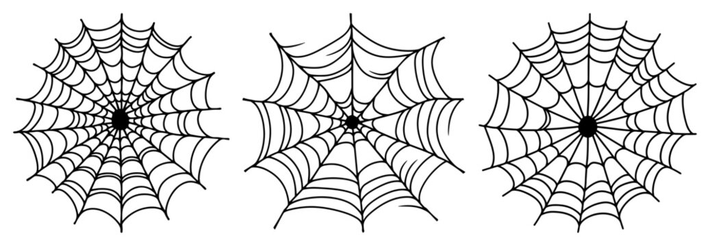Spider web designs set in symmetrical circular pattern for Halloween decor