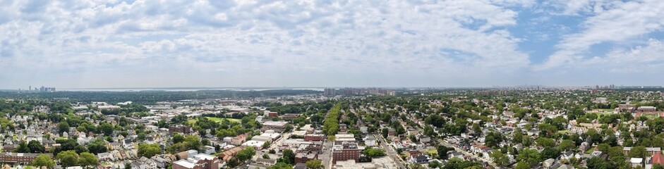Naklejka premium Broad aerial view of suburban residential cityscape