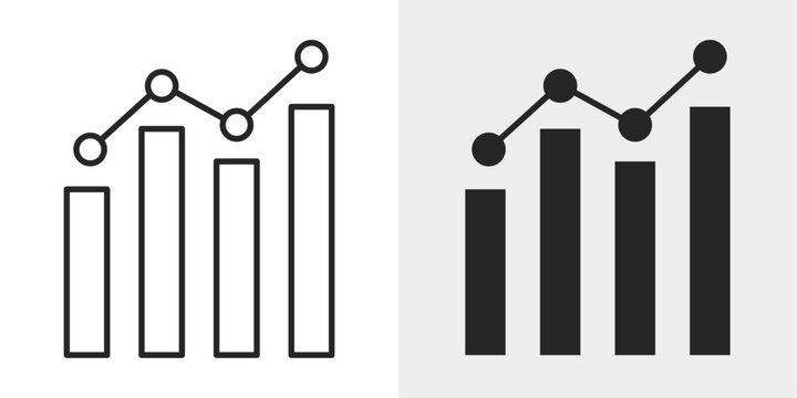 Business Graph Icon represents business performance, financial growth, and statistical analysis with an editable outline vector illustration.