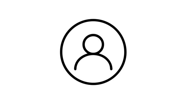 Neutral circular silhouette with a generic human face placeholder inside, representing anonymity or user profile.