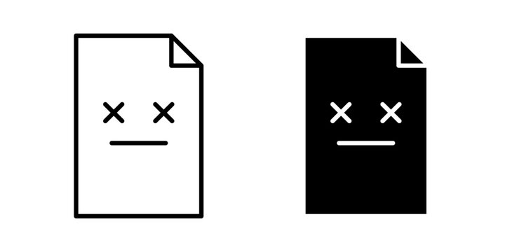 Corrupted File Icon represents damaged documents, file errors, and data recovery with an editable outline vector illustration.