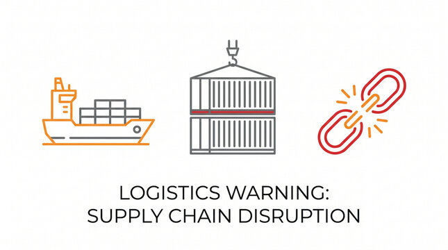 Logistics warning and global supply chain disruption concept with logistics
