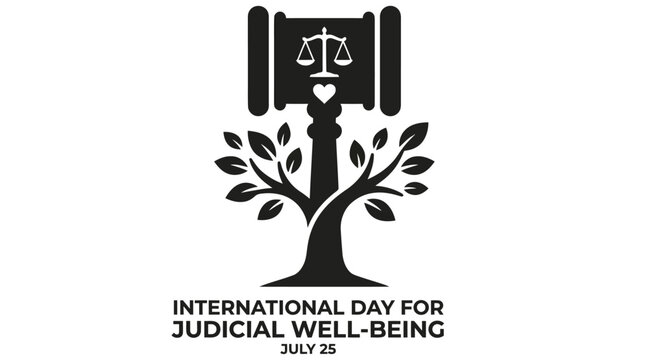 Scales Of Justice With Laurel Wreath Black Silhouette Illustration
