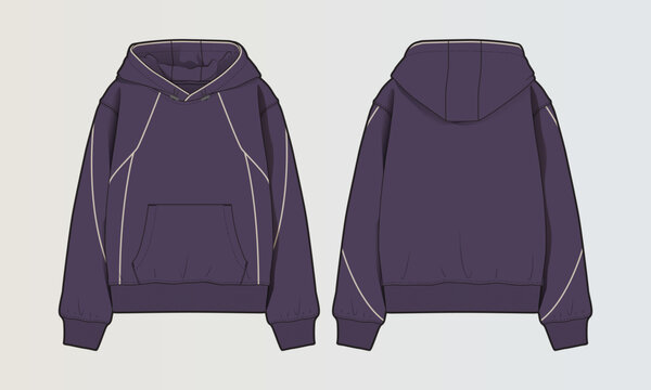 Hoodie relaxed street style loose fit flat drawing cads