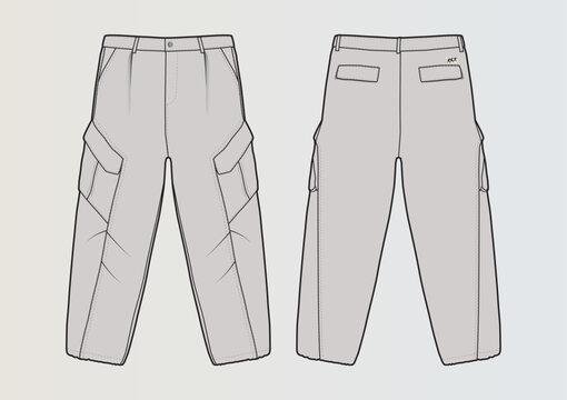 Relaxed cargo pant with darts and stitch detail