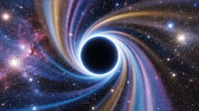 Slow push-in of a black hole bending light with spiral gravitational lensing in space