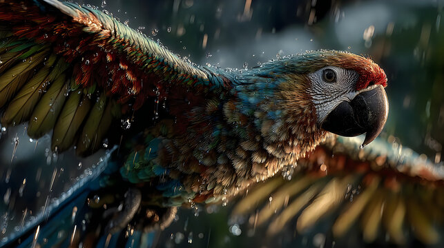 Flying tropical parrot vibrant feathers exotic nature wallpapers