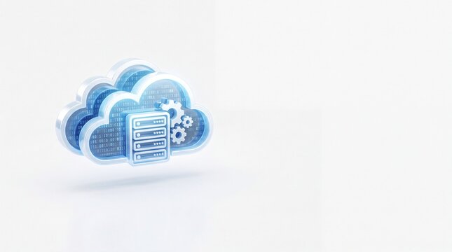 Cloud computing icon. Digital server storage symbol for network technology.