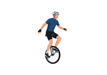 man on unicycle blue black png on transparent background © ABDERRAHMANEHOUSSAM