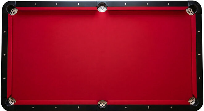 Red pool table with black edges.