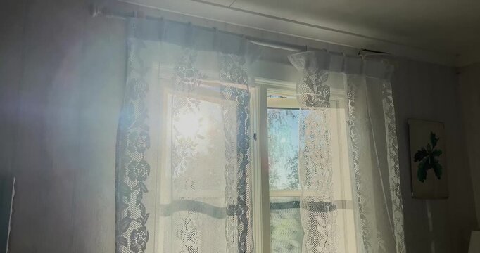 window in the old house with sunlight