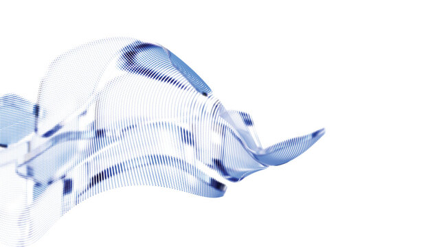 Abstract flowing blue halftone lines pattern used to add visual depth create retro or pop-art aesthetics provide high-contrast textures for web print microstock design