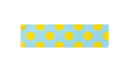 Polka dot patterned adhesive tape with yellow dots on blue background © Ivan