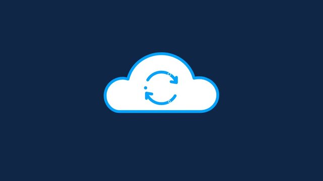 Glowing cloud sync icon representing data backup and cloud storage.