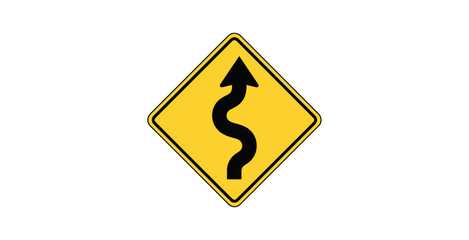 Winding Road Traffic Sign Vector © Azahra