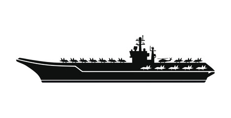 Aircraft Carrier Silhouette Vector © Azahra