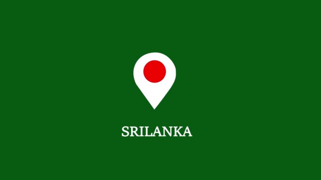 Sri lanka location pin animation on green screen for travel maps and navigation