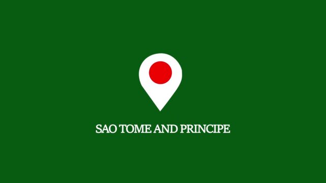 Sao tome and principe map pointer animation on green screen background