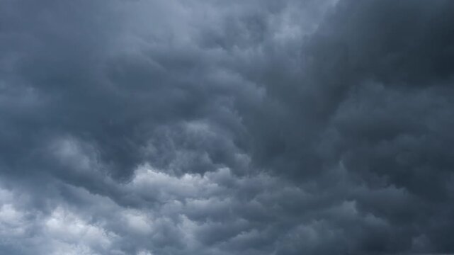 Sky with storm clouds. Storm turbulence of the clouds in the sky Time - Lapse video background