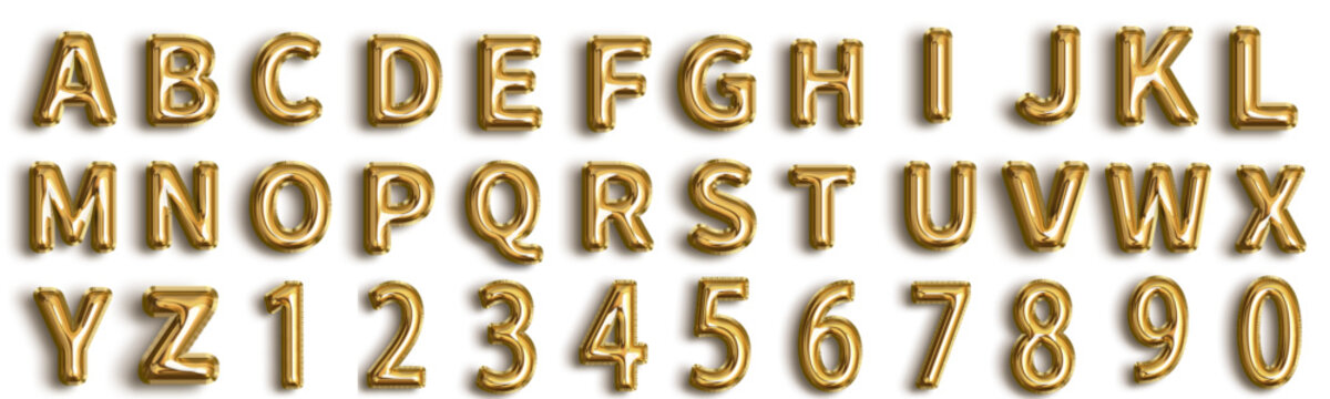 Gold Balloon Alphabet and Numbers SVG
Alfabeto e N&uacute;meros em Bal&atilde;o Dourado SVG