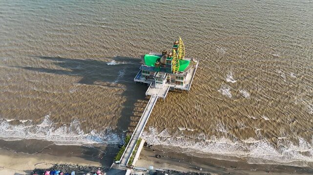 The Ziyadatul Abrar Floating Mosque, located at Siring Pagatan Beach in South Kalimantan