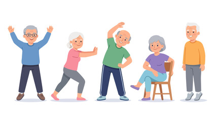 Fototapeta premium Joyful elderly group engaging in lively activities showcasing vibrant senior community interaction