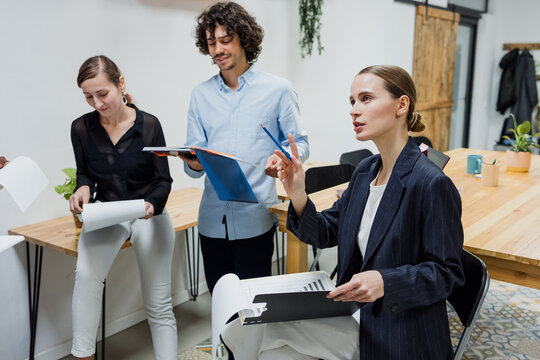 diverse group of young business professionals or multicultural people working together in office