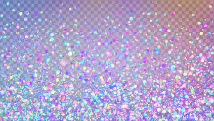 Carnival Glitter. Pink Unicorn Tinsel And Blue Holographic Confetti. Abstract Birthday Background. Celebration Of Color, Sparkle And Isolated Banner. Purple Carnival Glitter © Holo Art
